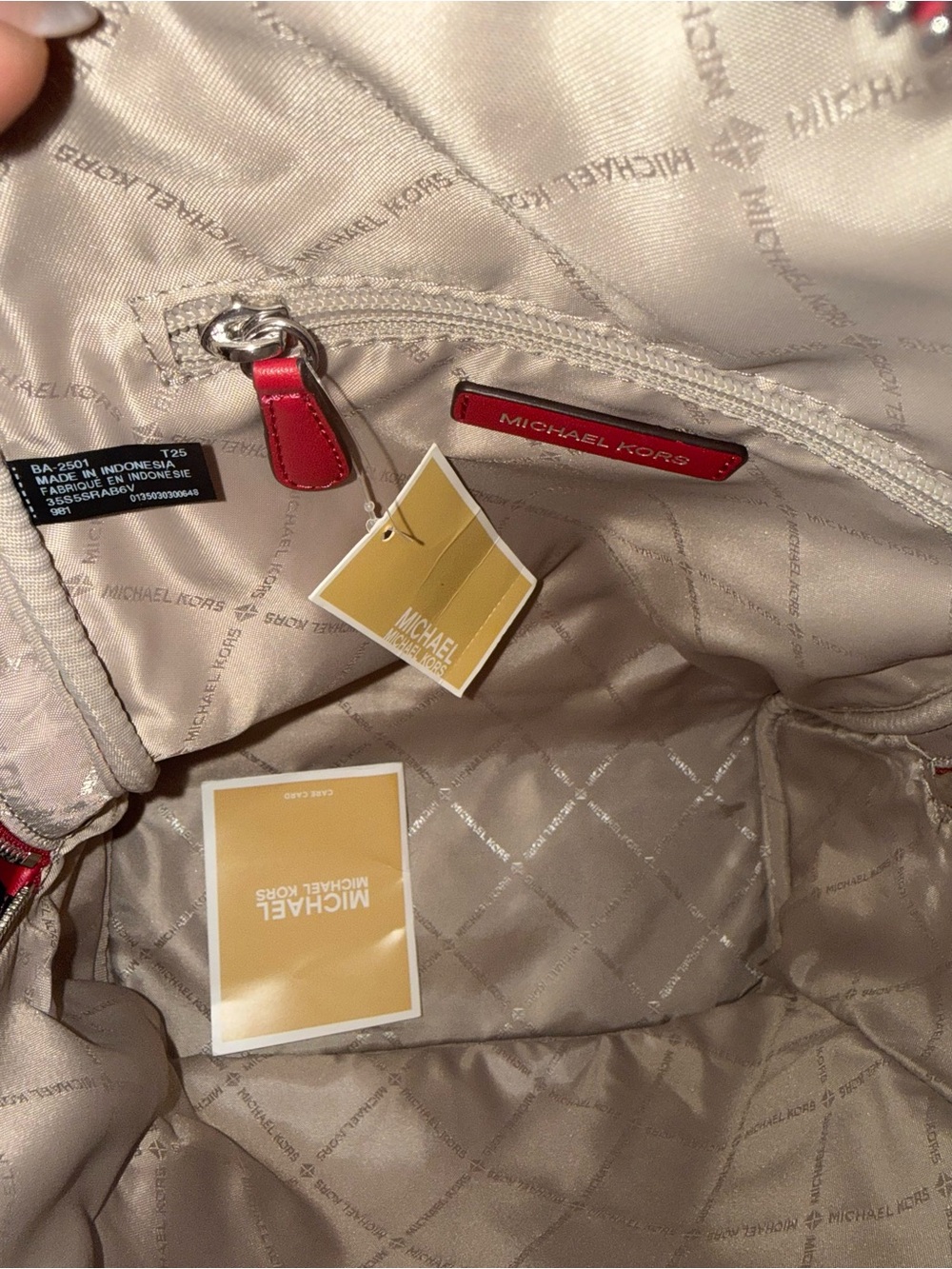 NEW Michael Kors Rhea Medium Color-Block Signature Logo Backpack - Picture 3 of 11